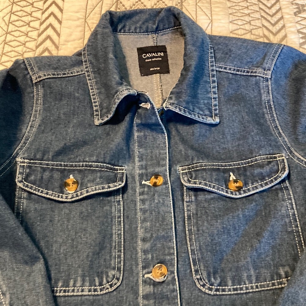 Denim Large Cavalini Jacket. Jean Jacket